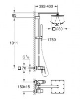 COLUMNA DUCHA MONOMANDO EUPHORIA CUBE 230 GROHE